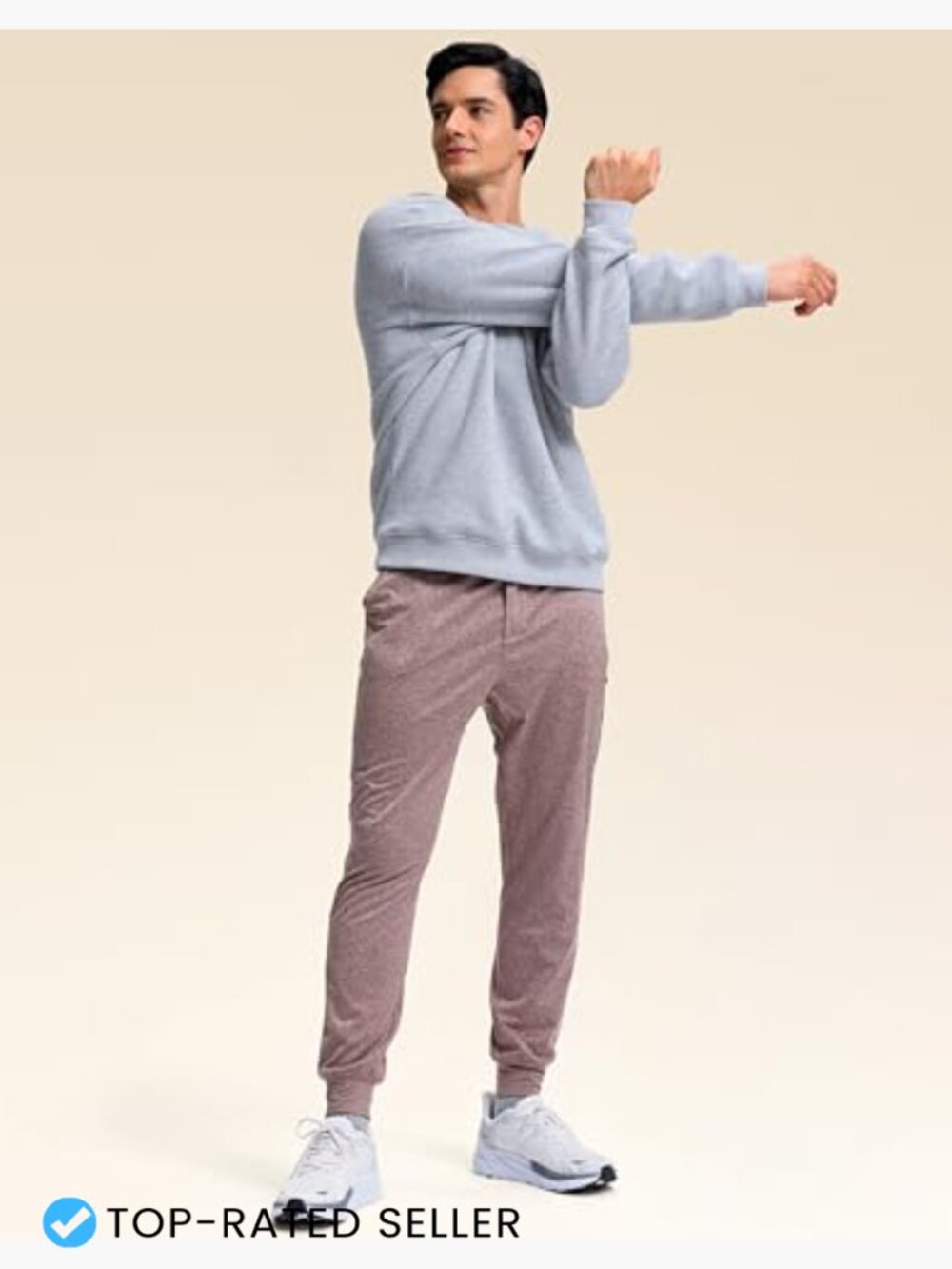 Mens Fleece Lined Crewneck Sweatshirt Oversized Pullover Athletic Workout - Picture 7 of 7